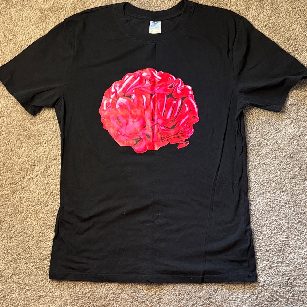 H&M Black Tee with Bold Pink Graphic